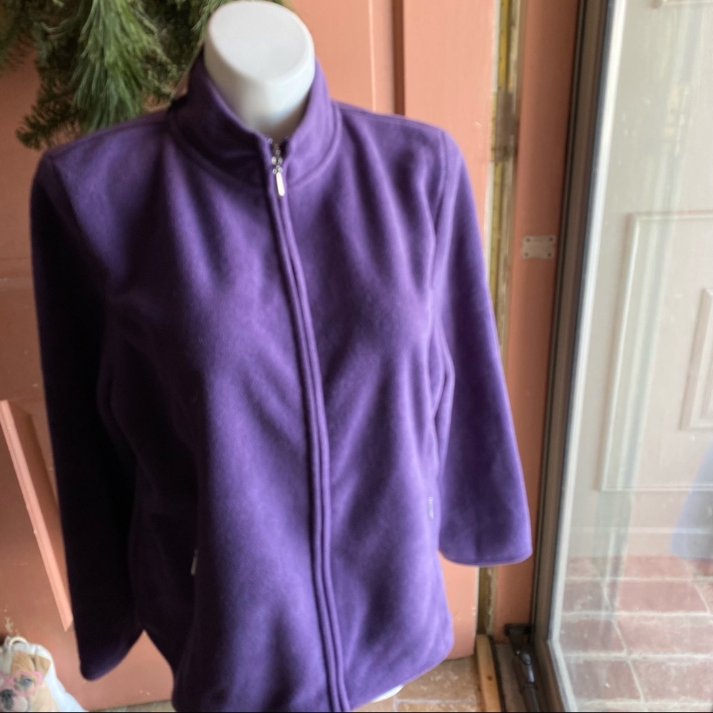 NWT Karen Scott high neck zero-proof fleece jacket XL